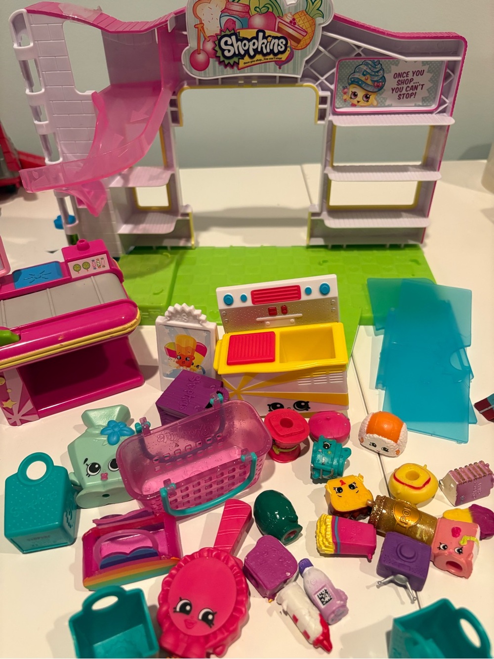 Shopkins Small Mart Supermarket Playset & Extras As Is